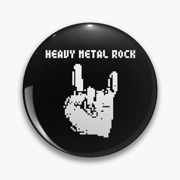 Item preview, Heavy Metal Rock pixel art (white print) designed and sold by Aceofspace3000.