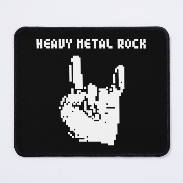 Item preview, Heavy Metal Rock pixel art (white print) designed and sold by Aceofspace3000.
