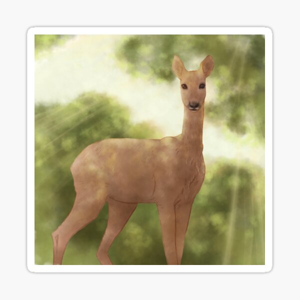 Deer in bushes Sticker
