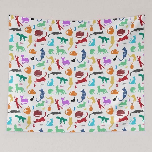 Item preview, Little Colorful Cats (Pattern in Colorful) designed and sold by LeanderZeichnet.