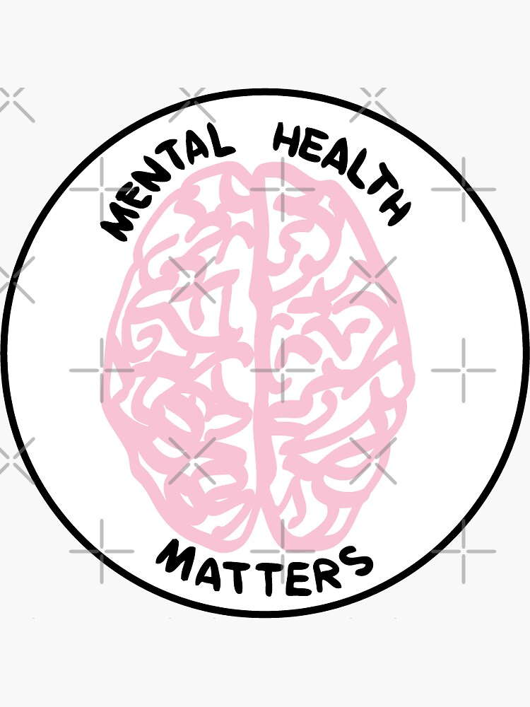 Aperçu 3 sur 3. Sticker avec l'œuvre Questions de santé mentale créée et vendue par acoollamb.