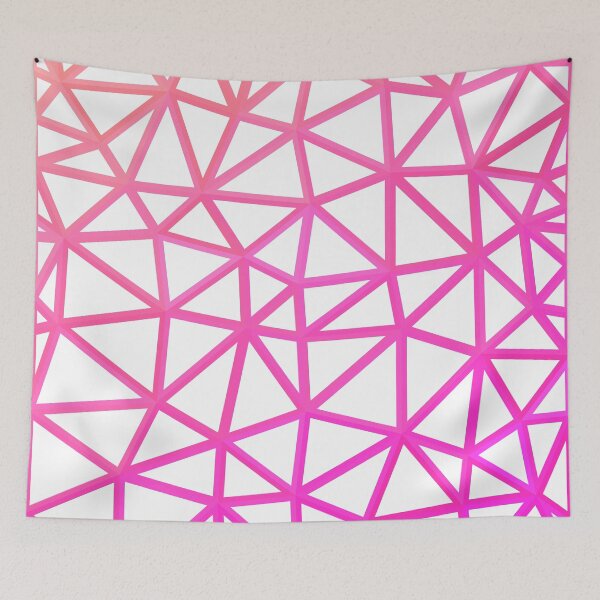 Artikelvorschau, Pink und Pfirsich Wireframe Geometric Minimal Design entworfen und verkauft von patternsoup.