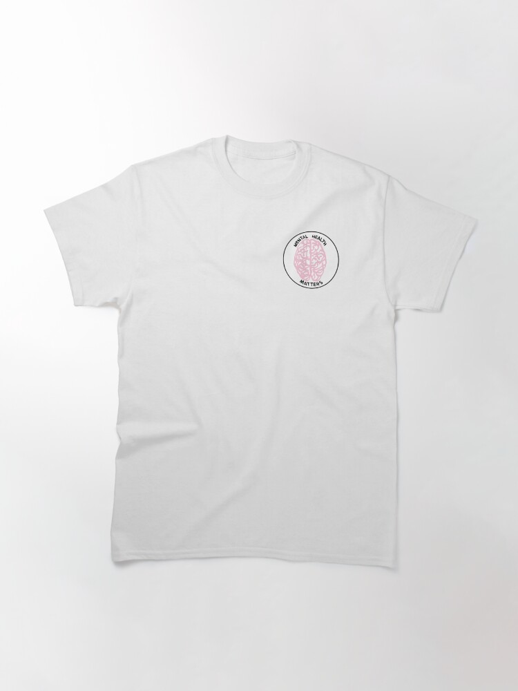 Aperçu 3 sur 7. T-shirt classique avec l'œuvre Questions de santé mentale créée et vendue par acoollamb.