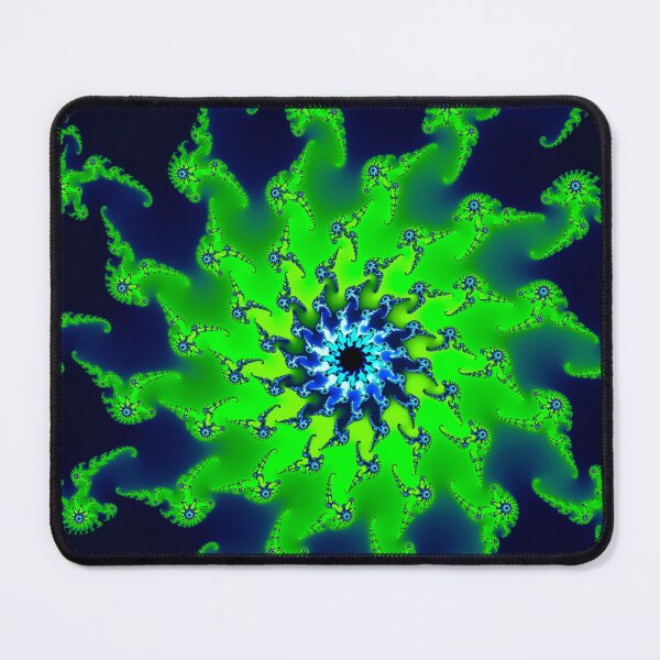Item preview, Abstract fractal art fresh bright green and dark blue designed and sold by mhfoto.