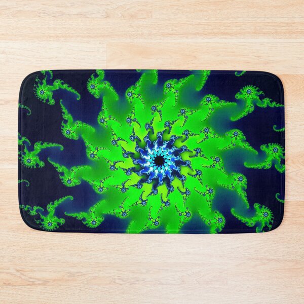 Item preview, Abstract fractal art fresh bright green and dark blue designed and sold by mhfoto.