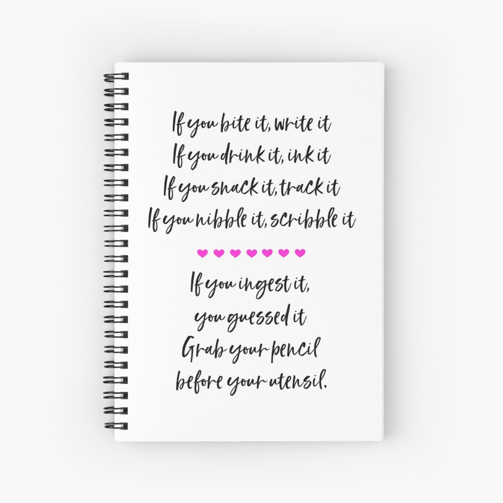 "Weight Loss Journal Food Tracker" Spiral Notebook for Sale by