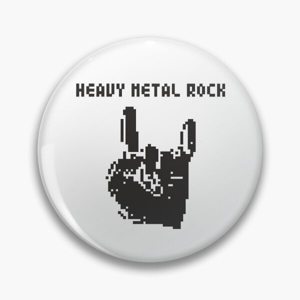 Item preview, Heavy Metal Rock pixel art (black print) designed and sold by Aceofspace3000.