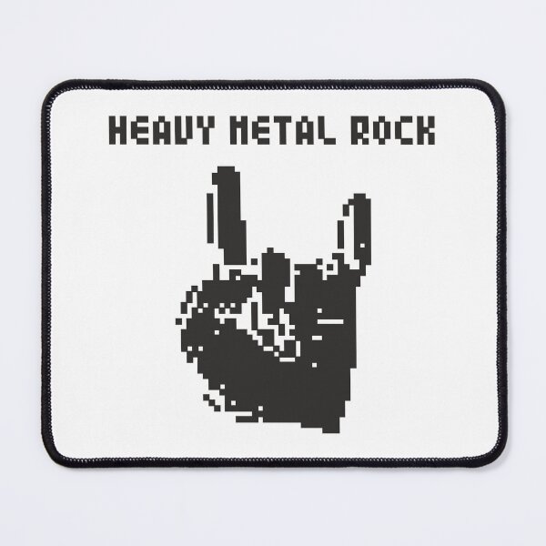 Item preview, Heavy Metal Rock pixel art (black print) designed and sold by Aceofspace3000.