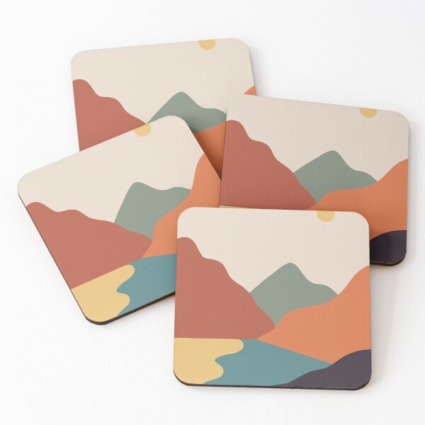 Item preview, Moderno Contemporáneo Colorido Montaña Paisaje Sun River Lake Collection 2 designed and sold by MLA-Artwork.