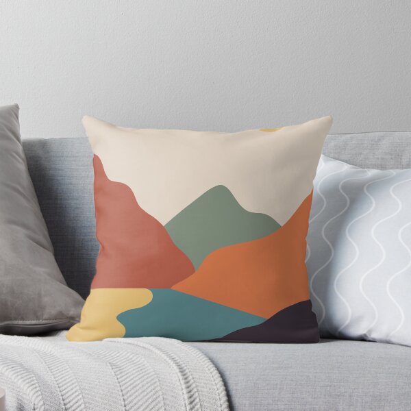Item preview, Modern Contemporary Colorful Mountain Landscape Sun River Lake Collection 2 designed and sold by MLA-Artwork.