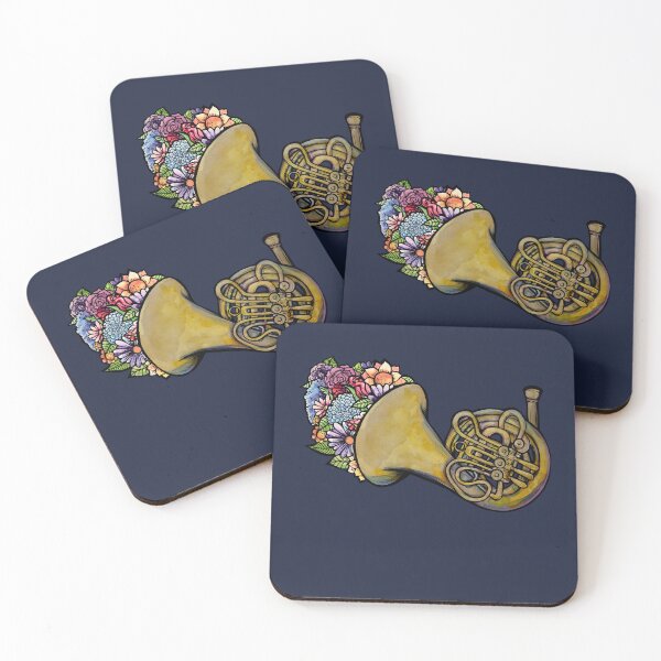 Item preview, French Horn Lover Floral Band Art designed and sold by FrictionMaxxing.