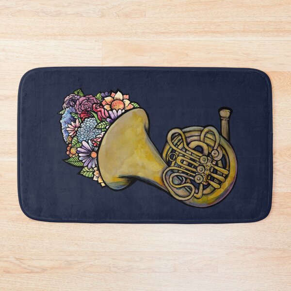 Item preview, French Horn Lover Floral Band Art designed and sold by FrictionMaxxing.