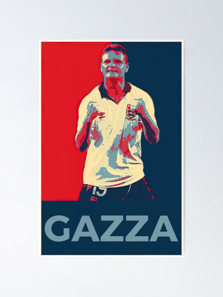 Vintage Poster Soccer Football UK Soccer Star Paul Gascoigne 