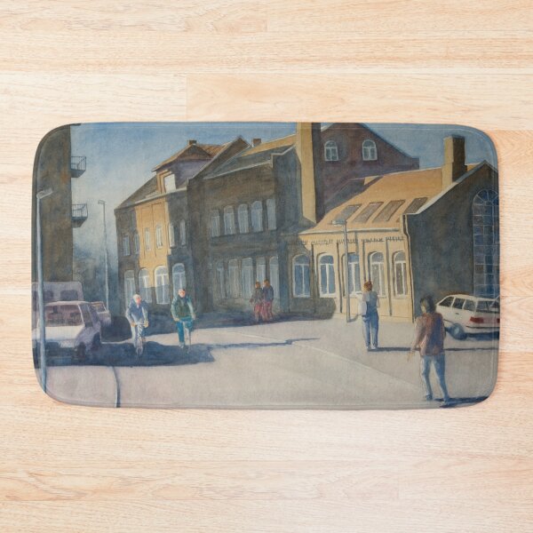 Item preview, Biking Home from work - early spring sunset. Watercolour cityscape -  designed and sold by Einar Aasen.