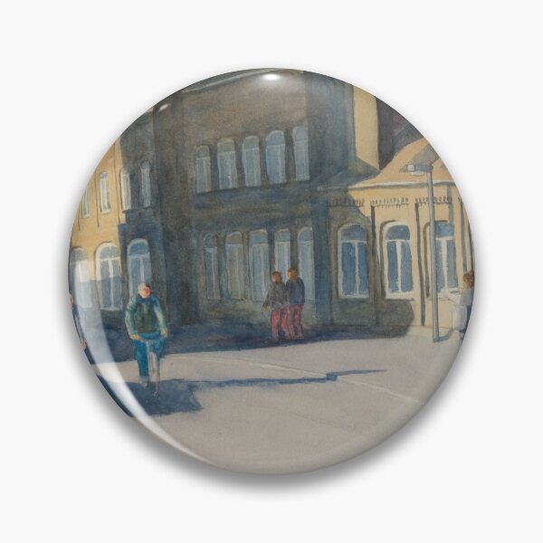 Item preview, Biking Home from work - early spring sunset. Watercolour cityscape -  designed and sold by Einar Aasen.