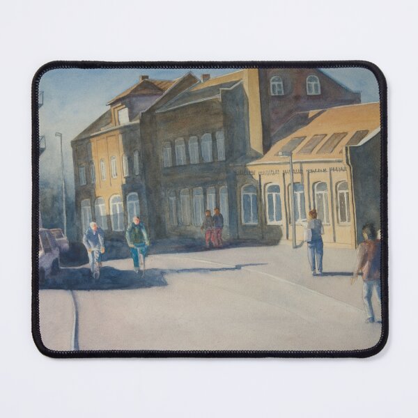 Item preview, Biking Home from work - early spring sunset. Watercolour cityscape -  designed and sold by Einar Aasen.