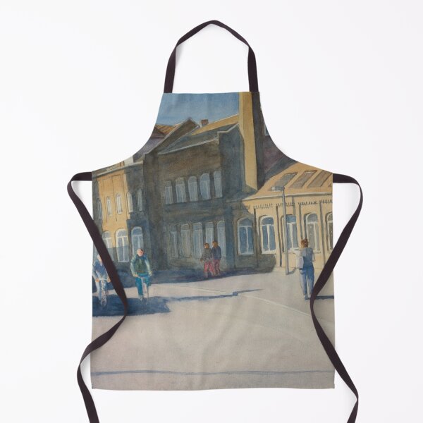 Item preview, Biking Home from work - early spring sunset. Watercolour cityscape - designed and sold by Einar Aasen.