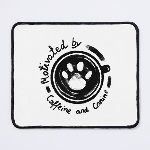 Item preview, Motivated by caffeine and canine, gift for coffee and dog lovers essential, motivational designed and sold by Dotsby.