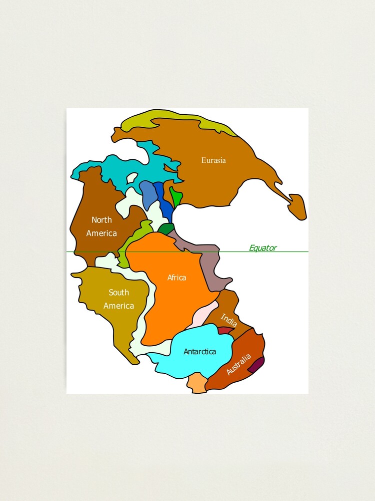 "Map of the supercontinent Pangaea illustration" Photographic Print for ...