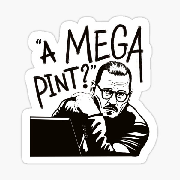 « Une méga pinte ? » - Johnny Depp Sticker
