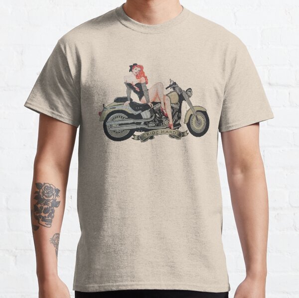 Motorcycle Pinup Classic T-Shirt