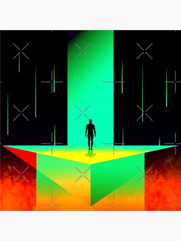 Thumbnail 3 of 3, Sticker, Abstract Wander designed and sold by djspacegr.