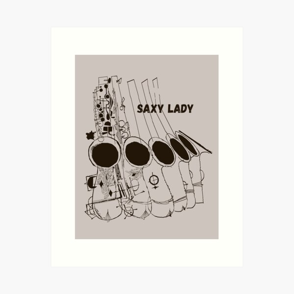Item preview, Vintage 1950s style Jazz Sax Saxophone Art Saxy Lady designed and sold by adrienne75.
