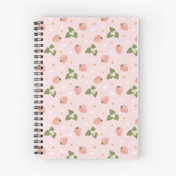 Item preview, Blush pink strawberry and flowers pattern designed and sold by RoseMaryWP.