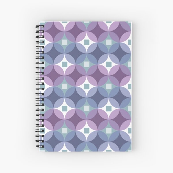 Pretty Purple Abstract Geometric Pattern Spiral Notebook