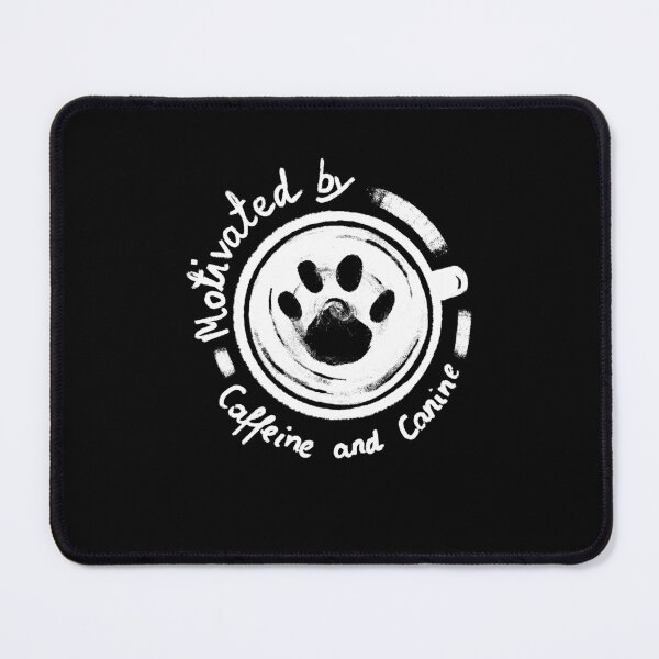 Item preview, Motivated by caffeine and canine, gift for coffee and dog lovers essential, motivational white designed and sold by Dotsby.