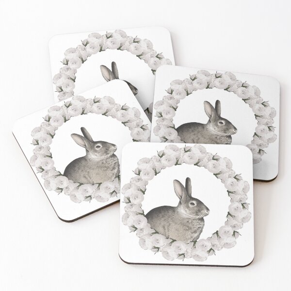 Item preview, White Rose Wreath Rabbit V1 designed and sold by PressedOak.