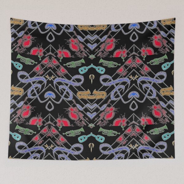 Item preview,  FUNNY ABSTRACT MUSIC INSTRUMENTS PATTERN - JAZZ CLASSIC INSTRUMENTS ORCHESTRA 4. designed and sold by Ralek.