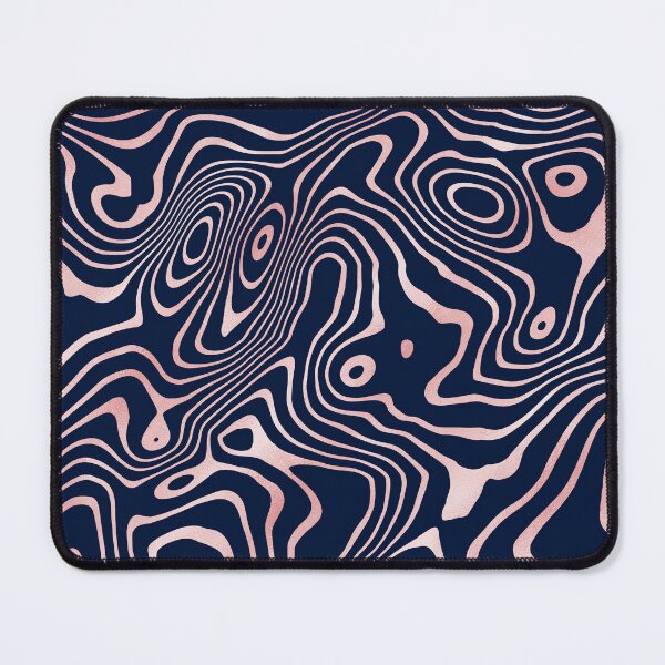 Item preview, Rose Gold liquid swirl Abstract Blue Design designed and sold by InovArtS.