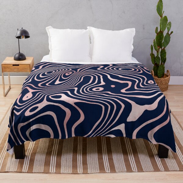 Item preview, Rose Gold liquid swirl Abstract Blue Design designed and sold by InovArtS.