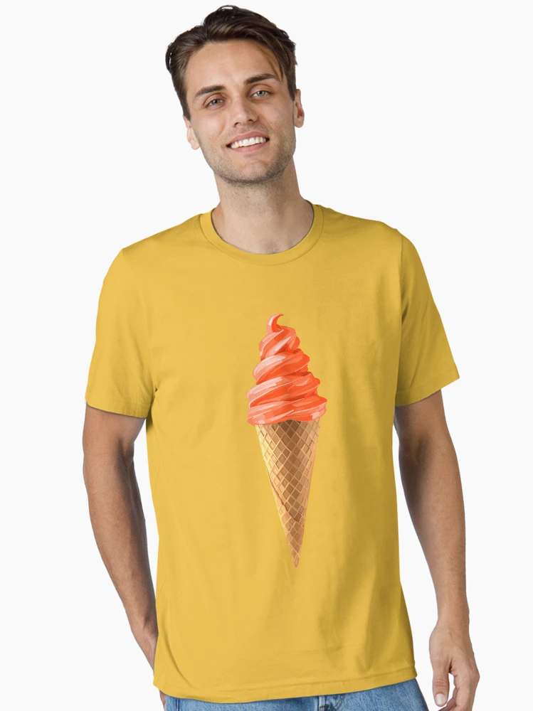 Orange Sherbet Soft Serve Ice Cream Cone