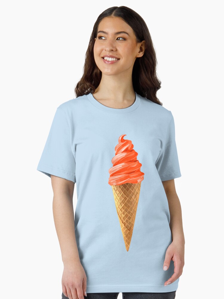 Orange Sherbet Soft Serve Ice Cream Cone