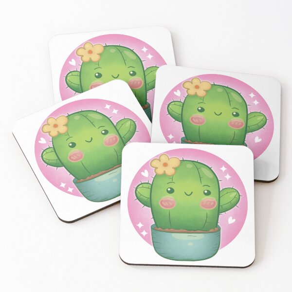 Item preview, Cute and Kawaii Cactus with flower circle Background  designed and sold by NightGleam.