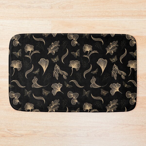 Item preview, Black & Gold Floral and Glamour Seamless Pattern with Butterflies designed and sold by AurayaStudio.