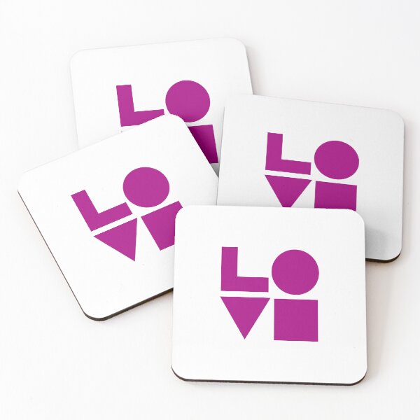 Item preview, LOVE GEOMTERIC SHAPES pink designed and sold by Inspirationmotivation.