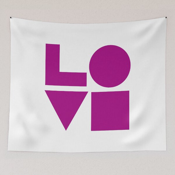 Item preview, LOVE GEOMTERIC SHAPES pink designed and sold by Inspirationmotivation.