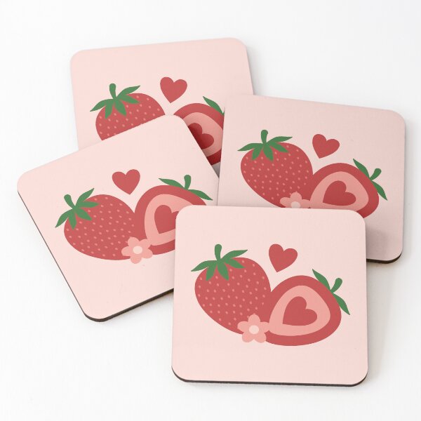 Item preview, Strawberry Lovers Floral Pattern on Pastel Pink Background designed and sold by Creative Wolf Design.