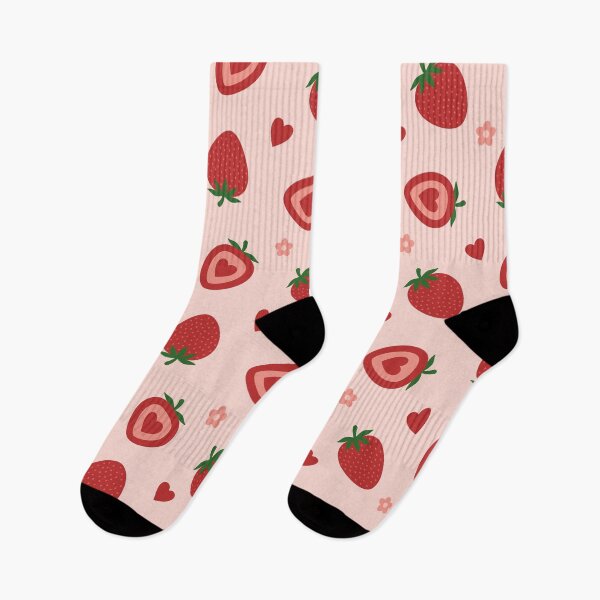 Item preview, Strawberry Lovers Floral Pattern on Pastel Pink Background designed and sold by Creative Wolf Design.