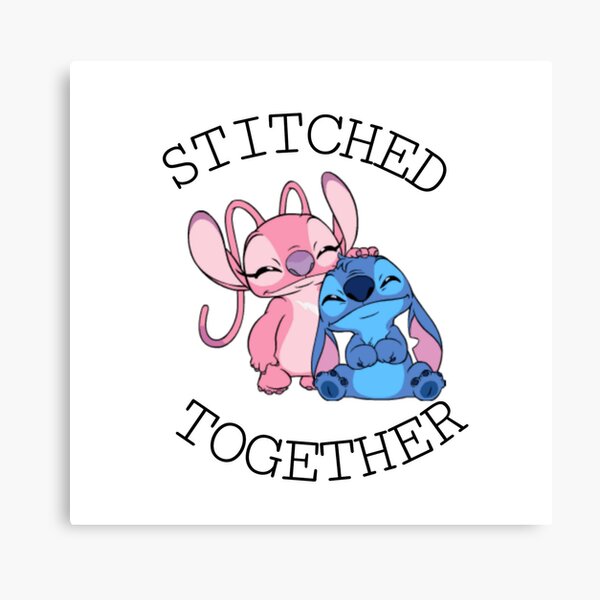 "Stitch and Angel "Stitched Together"" Canvas Print for Sale by ArtsyExplosion | Redbubble