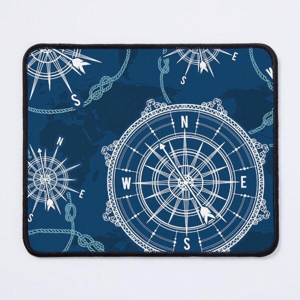 Item preview, Navy Blue Nautical Compass designed and sold by newburyboutique.