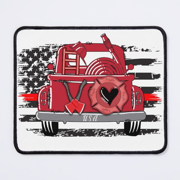 Item preview, FIRE FIGHTER TRUCK AMERICAN FLAG designed and sold by OverbeeDesigns.