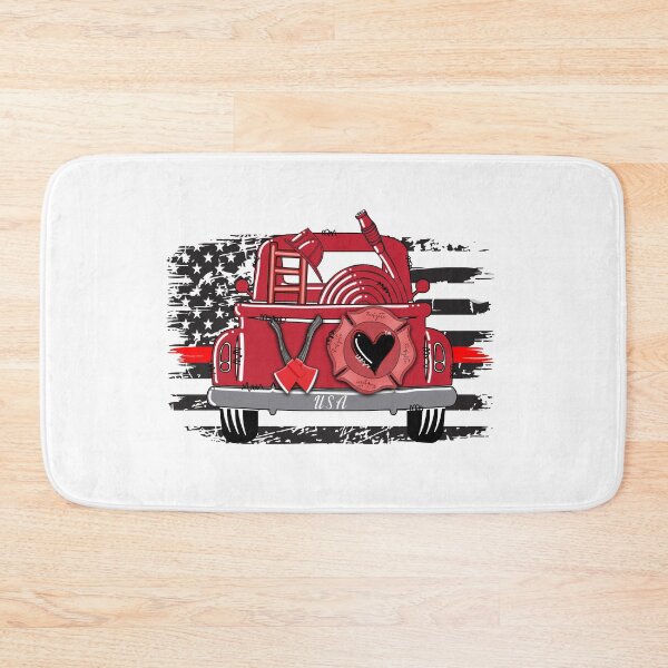 Item preview, FIRE FIGHTER TRUCK AMERICAN FLAG designed and sold by OverbeeDesigns.