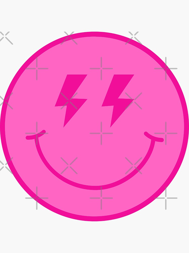 Large Pink and White Smiley Face - Preppy Aesthetic Decor Water