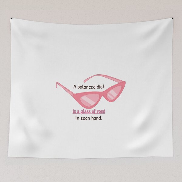 Item preview, A balanced diet is a glass of rosé in each hand. designed and sold by cooldesignsalot.