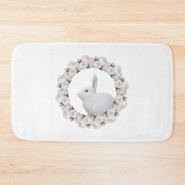 Item preview, White Rose Wreath Rabbit V2 designed and sold by PressedOak.