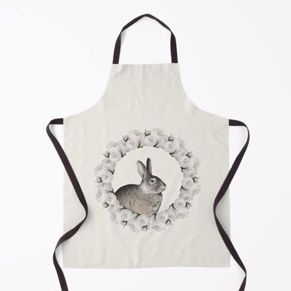 Item preview, White Rose Wreath Rabbit V1 Yellow designed and sold by PressedOak.
